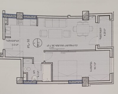 Կոդ BA-5445  Վաճառվում է բնակարան